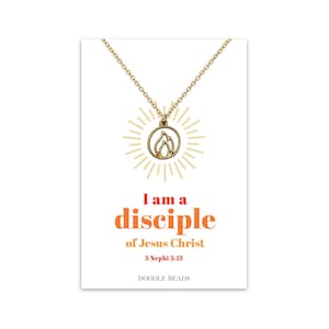 2024 I am a Disciple of Jesus Christ LDS New Youth Theme Flame Necklace Jewelry & Gifts for YW, Young Women Birthday Christmas Gift Ideas