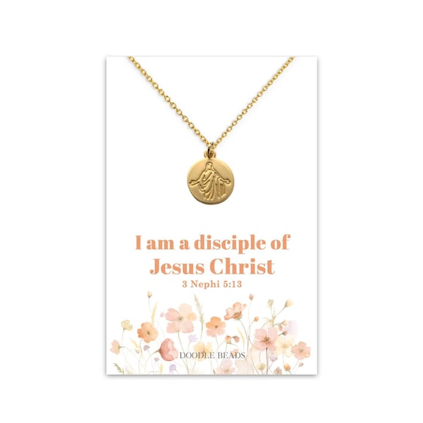 2024 Youth Theme I am a Disciple of Jesus Christ Necklace Jesus Savior Christus Pendant, LDS YW Young Women & Missionary Jewelry Gifts