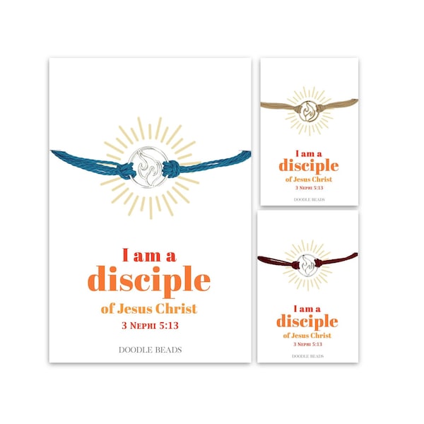 I am a Disciple of Jesus Christ, LDS 2024 Youth Theme Thread Bracelets with Hand Flame Logo Charm, Girls Camp, Trek Bracelets for YW & YM