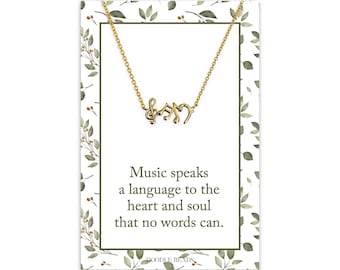 Colar com Clave de Sol e Notas Musicais, Pingente de Notas Musicais, Joia de Formatura de Música, Presente para Amantes da Música, Presente para Alunos de Piano e Professores