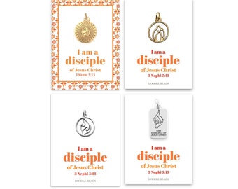 I am a Disciple of Jesus Christ, 2024 LDS Youth Theme Charms, Hand Flame Fire Logo Pendant Charm, FSY Come Follow Me Charm, YW Gifts Jewelry