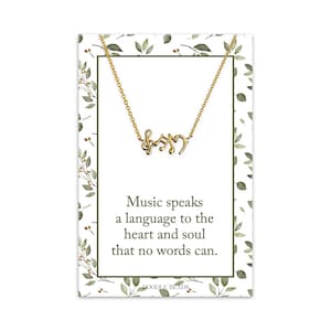 Music Notes Treble Clef Necklace, Music Note Pendant, Music Major Graduation Jewelry, Music Lover Gift, Piano Student Teacher Appreciation