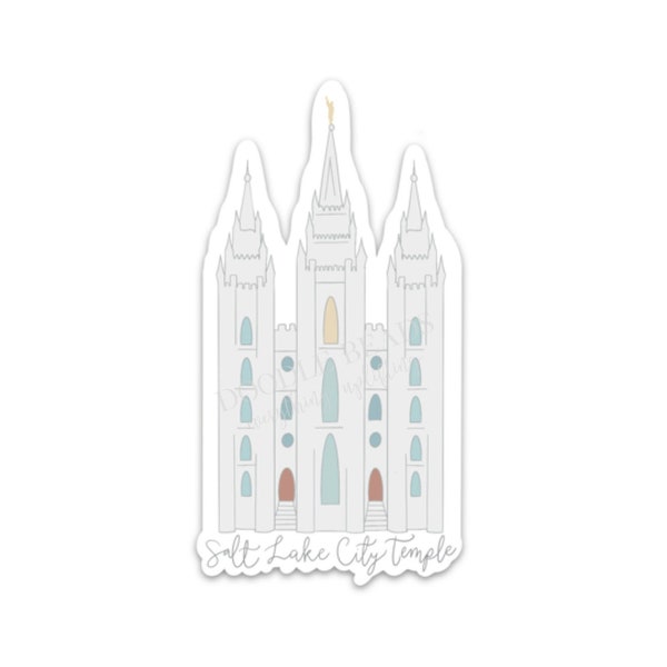 Salt Lake Temple Sticker, Vinyl Decal, LDS Temples Sticker Art, Salt Lake Temple Gifts, Laptop or Iphone stickers, Waterproof Stickers