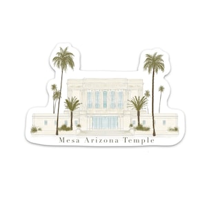 Mesa Arizona LDS Temple Sticker, Waterproof Vinyl Decal Stickers for Laptop Water Bottle, Church of Jesus Christ Mormon Temple Art LDS Gifts