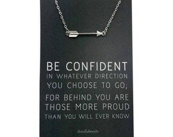 Graduation Gift for her, Arrow necklace with car, Be confident in whatever direction you go, proud of you gift, class of 2021, senior gifts