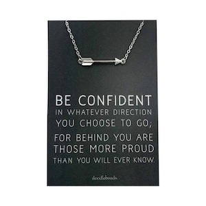 Graduation Gift for her, Arrow necklace with car, Be confident in whatever direction you go, proud of you gift, class of 2021, senior gifts silver necklace