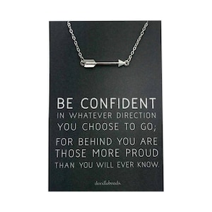 Graduation Gift for her, Arrow necklace with car, Be confident in whatever direction you go, proud of you gift, class of 2021, senior gifts