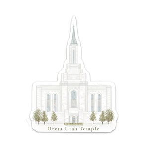 Orem Temple Sticker, Orem Utah LDS Temple, LDS Stickers, Waterproof Vinyl Water Bottle Decal, Journaling Sticker, YW & Missionary Gifts