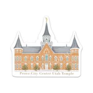 Provo City Center Tempel Aufkleber, Provo Utah Tempel Aquarell Vinyl Aufkleber für Wasserflasche, Journal, LDS Tempel Kunst, Missionar Geschenk