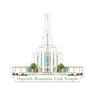 Oquirrh Mountain Utah Temple Sticker Decal, LDS Temples Watercolor Art Illustration, Waterproof Vinyl Temple Stickers for Water Bottle, Gift