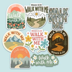 2026 LDS Youth Theme Walk With Me Water Bottle Stickers for YW, YM and Primary Kids Gifts, Waterproof & Removable, Vinyl, Moses 6:34, Bulk