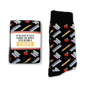 Men Teacher Gifts, Thank you Teacher Socks Gift Box, Male Tutor Gift, Mentor Gift, Crew Socks for Men, Teacher Christmas Gift, appreciation image 5