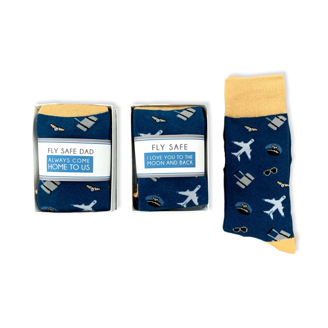 Regalo para papá piloto, calcetines de avión, regalo de avión para