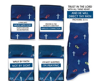 Chaussettes chrétiennes, cadeaux sur le thème de la foi religieuse pour hommes, chaussettes pour église, diacre, enseignant, prêtre, cadeau de versets bibliques,