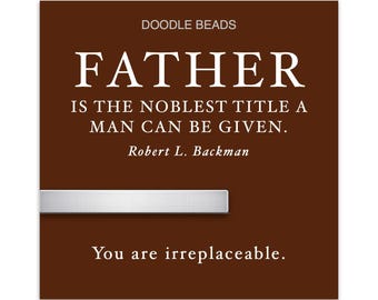 Father’s Day Tie Clip Gift for Dad, Classic Men’s Silver Tie Bar, Dad Gift from Kids, Father in Law Gift, Sentimental Dad Gift