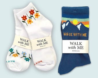 Walk With Me Socks 2026 Youth Theme Gifts for YM & YW, High Quality, Trendy Popular Style for Missionary, Trek, Girls Camp, Youth Conference