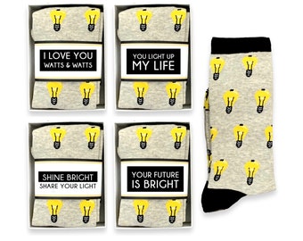 I Love You Watts, Socks for Electrician, Lineman, Journeyman, Funny Gift for Him, Pun, Anniversary, Birthday, Father's Day, Graduation Gift