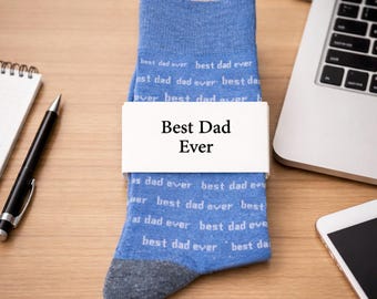 Best Dad Ever Crew Socks, Fathers Day Gift for Dad, Dad Birthday Socks, Dad Christmas Gift, You're the Best Dad, Mens Casual Novelty Socks