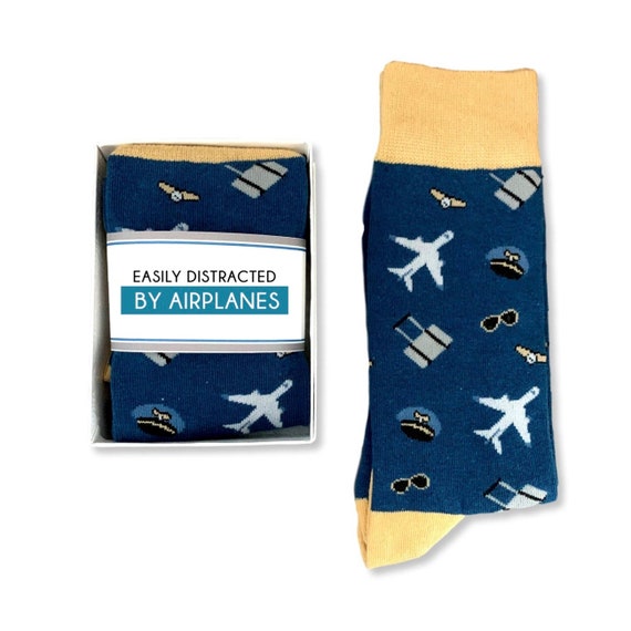 Vermenigvuldiging klein schraper Piloot geschenken voor hem vliegtuig sokken - Etsy België