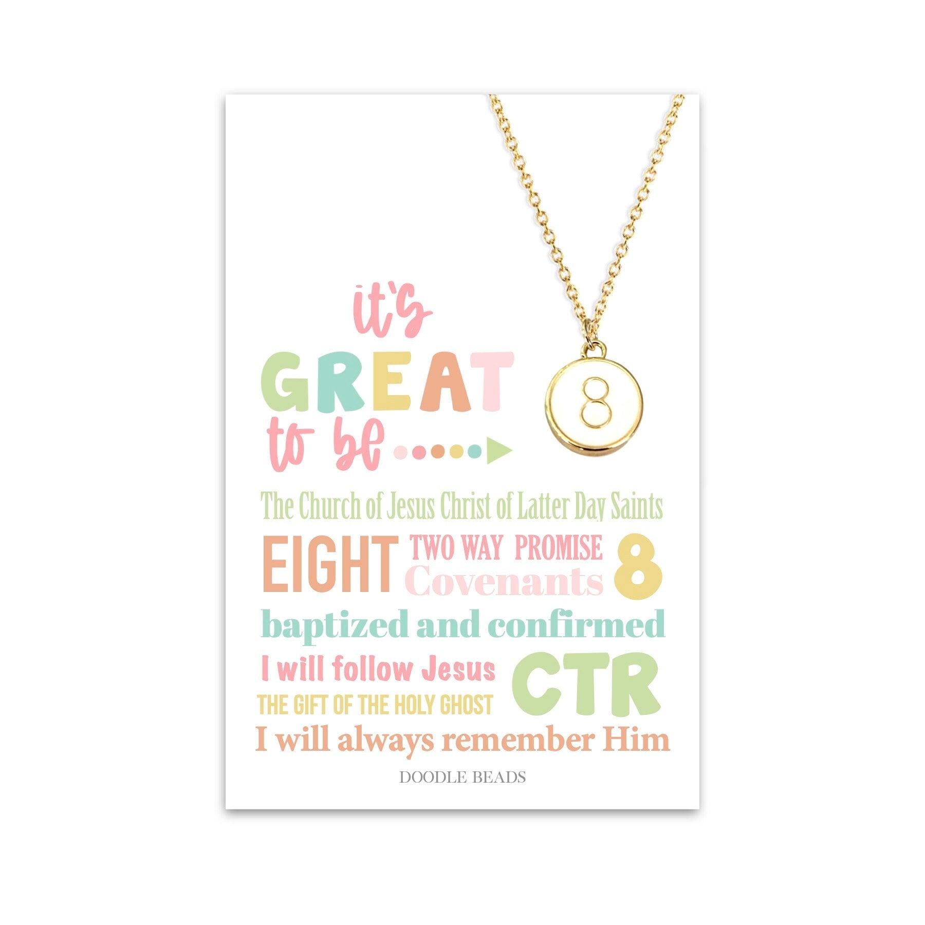 LDS Baptism Necklace Gift for Girl It's Great to Be Charm