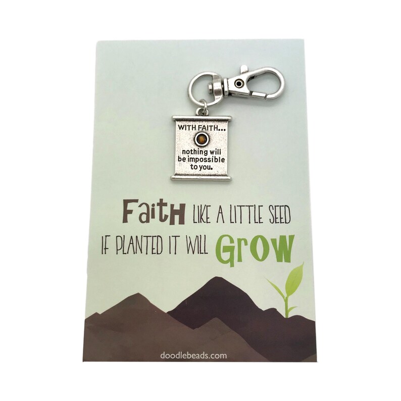 Mustard Seed Keychain Carded Gift With Message With Faith... Etsy