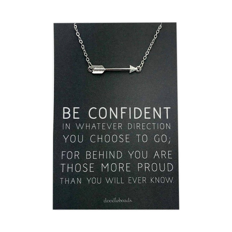 Graduation Gift for her, Arrow necklace with car, Be confident in whatever direction you go, proud of you gift, class of 2021, senior gifts silver necklace