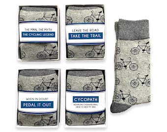 Bike lover, Mountain Biking Gifts, Biker Dad, Novelty Bicycle Socks & Sock Wrap Quote, Gift for Him, Bike Riding, Fun Bikers Attire, Cyclist