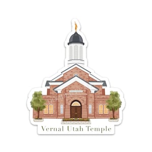 Vernal Temple Sticker, Vernal Utah LDS Temple, LDS Stickers, Waterproof Vinyl Water Bottle Decal, Journaling Sticker, YW & Missionary Gifts