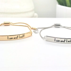 I Can and I Will Bracelet, believe in yourself, you can do hard things, Hope Motivational Jewelry, Self Confidence bracelet, gift for her