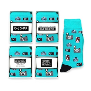 Cadeau pour photographe, mariage, cadeau de remerciement, cadeau client, mentor, enseignant, amateur de photographie, chaussettes fantaisie amusantes pour appareil photo, pour lui, elle