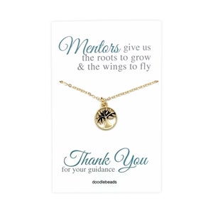 Mentor Geschenke, College Tutor danke Geschenke für sie, Lehrer Wertschätzung Halskette & Karte, Mentoren geben uns Wurzeln, um zu wachsen, Geschenke zum Jahresende