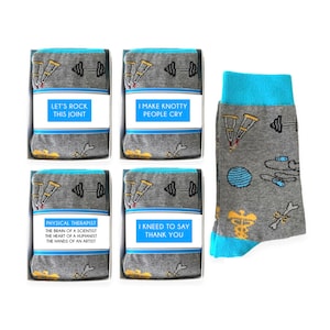 Funny Physical Therapy Gifts, Physical Therapist Socks & Sock Wrap Quote Pun, Physical Therapy Assistant Gift, Appreciation, PTA, LPTA, DPT