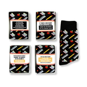 Men Teacher Gifts, Thank you Teacher Socks Gift Box, Male Tutor Gift, Mentor Gift, Crew Socks for Men, Teacher Christmas Gift, appreciation