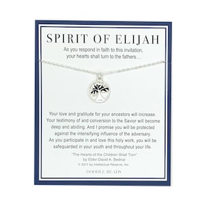 Ordinanza del Tempio sulla storia della famiglia, collana dell'albero genealogico, Spirito di Elia, citazione di David A. Bednar, regalo per le giovani donne, genealogia