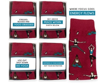 Funny Yoga lover gifts, yoga class, instructor, strong women gift, mediation, wellness, mindfulness gift ideas for her, yoga socks for women