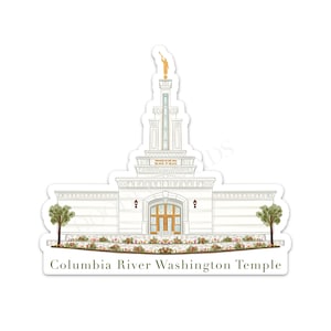 Columbal River Washington Tempel Aufkleber, LDS Tempel Aquarell Vinyl Aufkleber für Wasserflasche, Journal, LDS Tempel Kunst, Missionar Geschenk