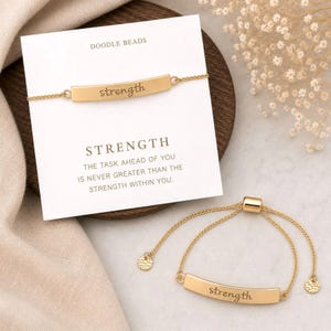 Stärke Armband, Mantra Armband, starke Frauen, du kannst das, sei stark Geschenk, du kannst harte Dinge tun, Ermutigungsgeschenk, Bar Armband