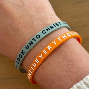 SET OF 2, Look Unto Christ 2025 LDS Youth Theme Wristbands | D&C 6:36 Silicone Bracelet | Youth and Primary Children Gift | Fits Most Wrists