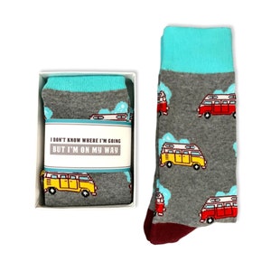 RV camping gift, Road Trip Gift for Dad, Funny RV camper socks, Glamping Gift for husband, Retirement RV Travel Adventure Gift for him, her