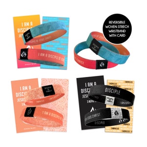 2024 Youth Theme Woven Stretch Reversible Wristband I am a Disciple of Jesus Christ LDS Youth Theme Bracelets, YW YM & Primary Theme Gifts