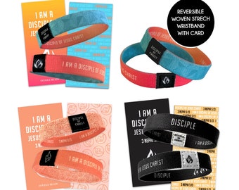 2024 Youth Theme Woven Stretch Reversible Wristband I am a Disciple of Jesus Christ LDS Youth Theme Bracelets, YW YM & Primary Theme Gifts