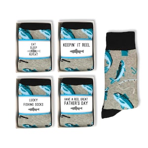 Fischen Geschenk für Männer, Fischer Geschenk, Fischsocken für ihn, Papa Fischen Geburtstagsgeschenk, lustiges positives Motivationsruhestandsfischerzitat