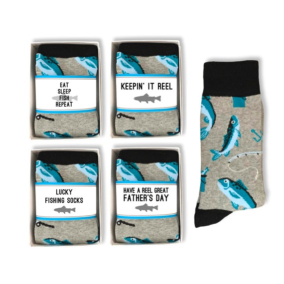 Fishing Gift for Men, Fisherman Gift, Fish Socks for Him, Dad Fishing  Birthday Gift, Funny Positive Motivational Retirement Fishing Quote 