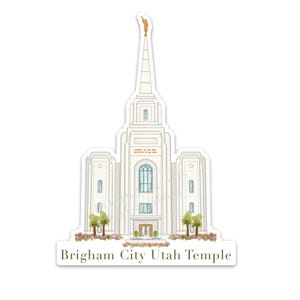 Adesivo del Tempio di Brigham City, Utah, adesivi in vinile acquerellati per borraccia o diario, regali per il Tempio LDS per giovani e bambini della scuola primaria