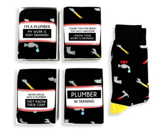 Plumber, Funny Plumbing Gifts for Men, Plumber Graduation Gift, Certified Plumber, Fun Plumber Socks, Plumber in Training, Apprentice