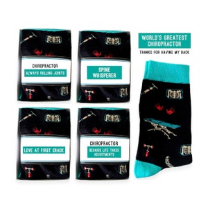 Best Chiropractor Gifts, Socks for Men, Women, Doctor Physician, Chiropractic Assistant, Chiro Squad, Spine Whisperer, Always rolling joints