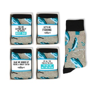 Personalisierte Spaß Neuheit Fisch Socken für Männer, Angeln Liebhaber Geschenke, Best Dad, Fischer Liebe, du bist ein großer Fang, für Freund, Ehemann