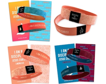 I am a Disciple of Jesus Christ 2024 LDS Youth Theme Bracelet, Reversible Woven Stretch Wristband, Gifts for YW, YM & Primary Age Children