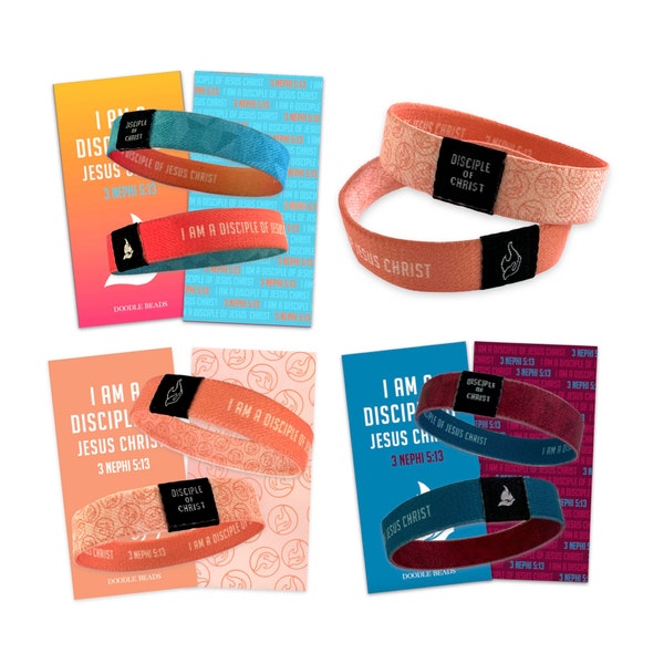 I am a Disciple of Jesus Christ 2024 LDS Youth Theme Bracelet, Reversible Woven Stretch Wristband, Gifts for YW, YM & Primary Age Children