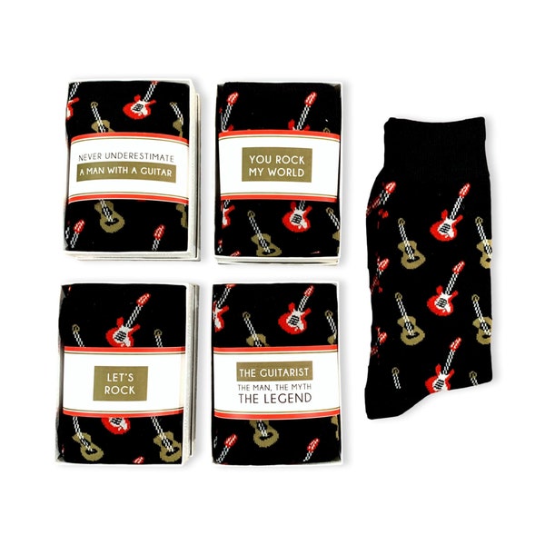 Guitarist Gifts, guitar gift ideas men, You rock my world, Music lover, rock band, Gift for boyfriend, son, husband, Guitar socks Unisex